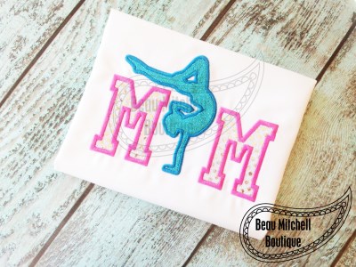 Gymnastics Mom Satin Stitch Applique Embroidery Design